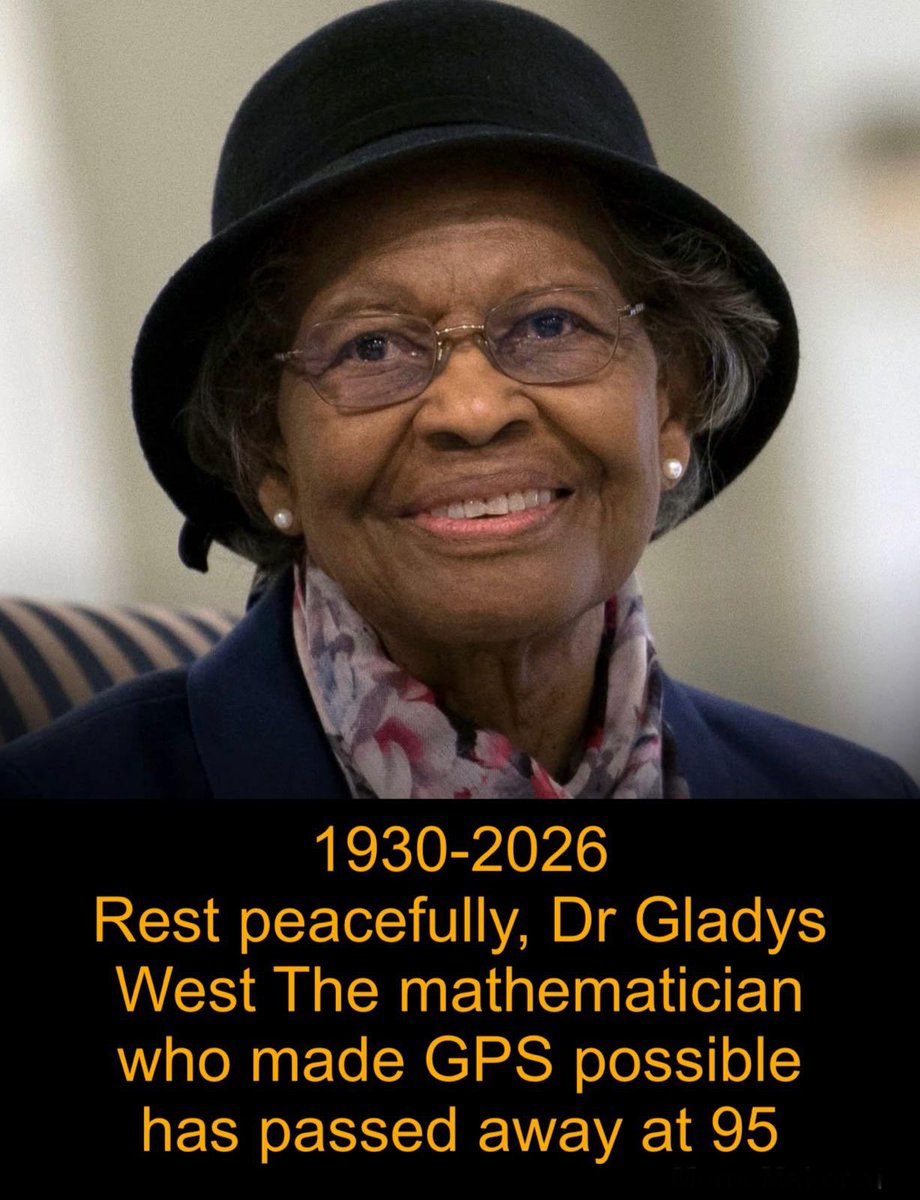 sciencegirl's tweet image. The world has lost a mind whose work guides us every day.

Gladys West, a pioneering mathematician whose contributions helped make modern GPS possible, has passed away at 95, peacefully on January 2026, surrounded by family and friends.

West’s mathematical models of the Earth’s…