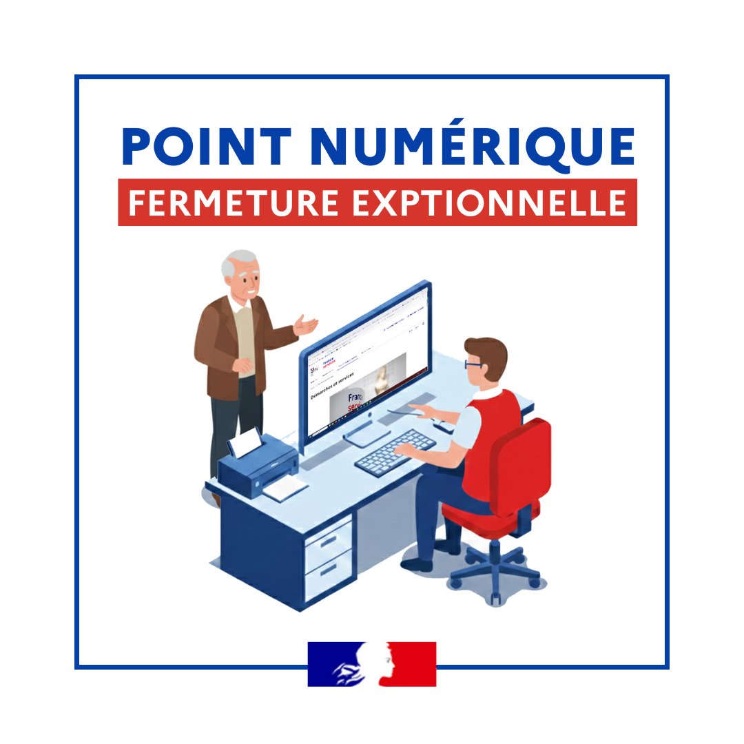 Image de Préfet des Ardennes - #Information | Fermeture du point numérique de la préfecture le lundi 26 janvier, toute la journée.
