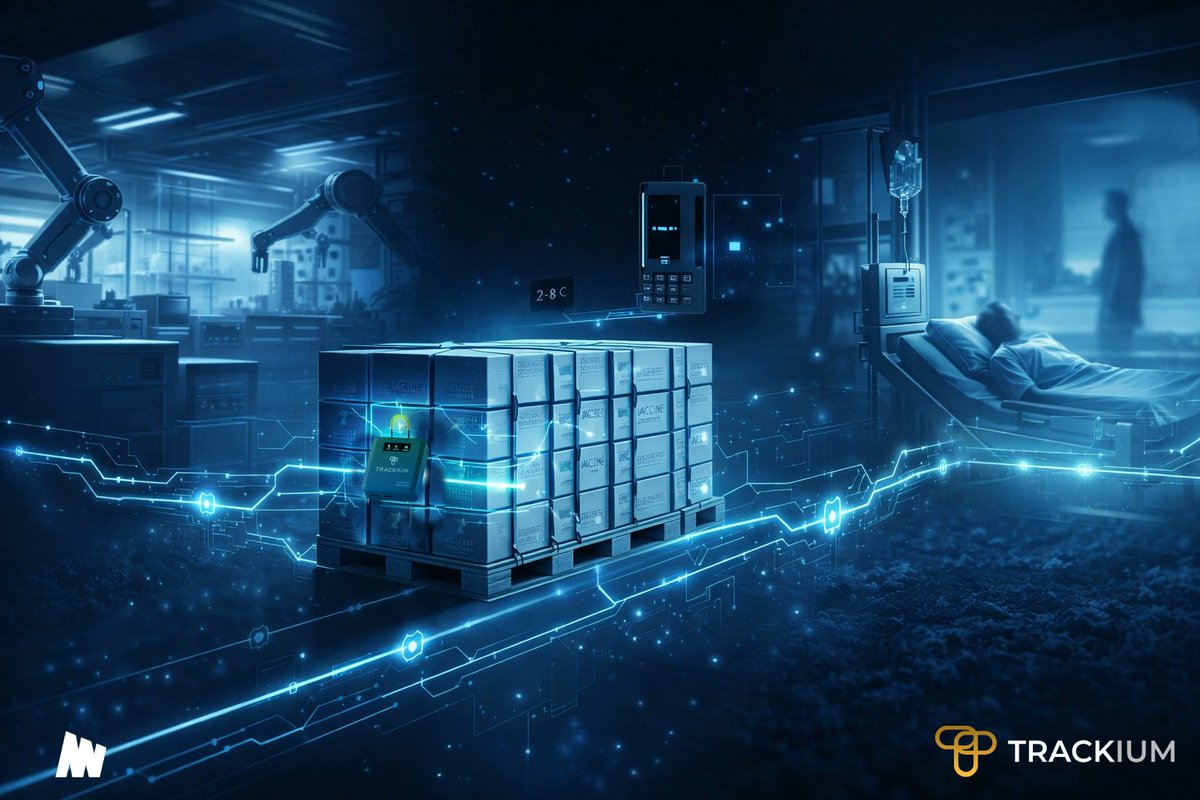 TrackiumTech's tweet photo. Pharma supply chains are fragile.
Temp deviations. Counterfeits. Lost batches.
Cross-border + unstable connectivity = single failure costs millions or lives.
Centralized systems dominate. What if the chain verified itself?
Thread 👇 #PharmaLogistics #BlockchainSecurity https://t.co/m5fwHrj9Xj