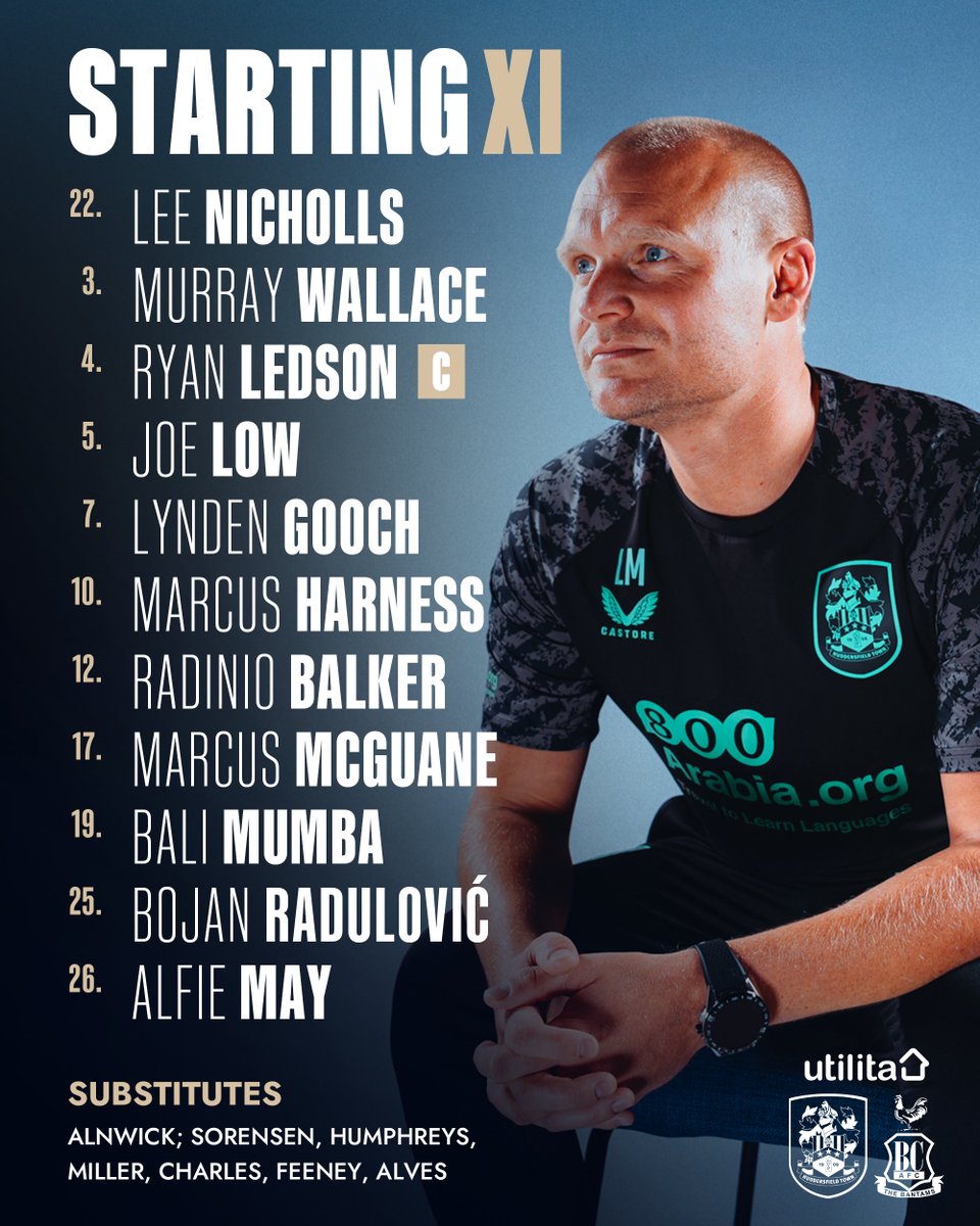 htafc's tweet image. 𝐓𝐄𝐀𝐌 𝐍𝐄𝐖𝐒 🗞️

Here is how Liam Manning's Terriers line-up for today's West Yorkshire Derby ⤵️

@UtilitaFootball | #htafc