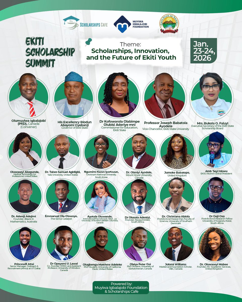 olumuyiwaayo's tweet image. We hope you had a great time on Day 1 of the maiden edition of the Ekiti Virtual Scholarship Summit!

Day 2 promises to be even more exciting, with the award of cash prizes and mentorship support worth over $3,000. Today’s sessions are packed with valuable insights,…