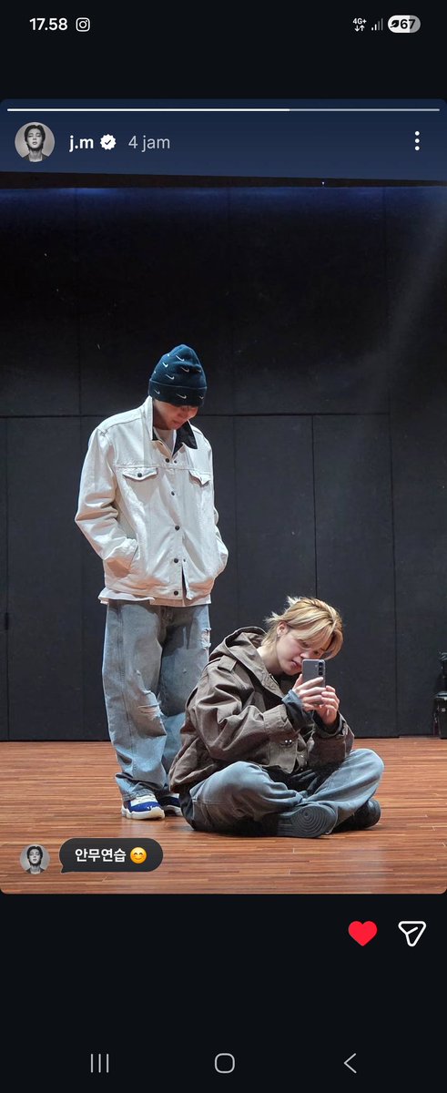 Jimin IG story update 26/01/24

Practice time 💜 with Jhope 😎