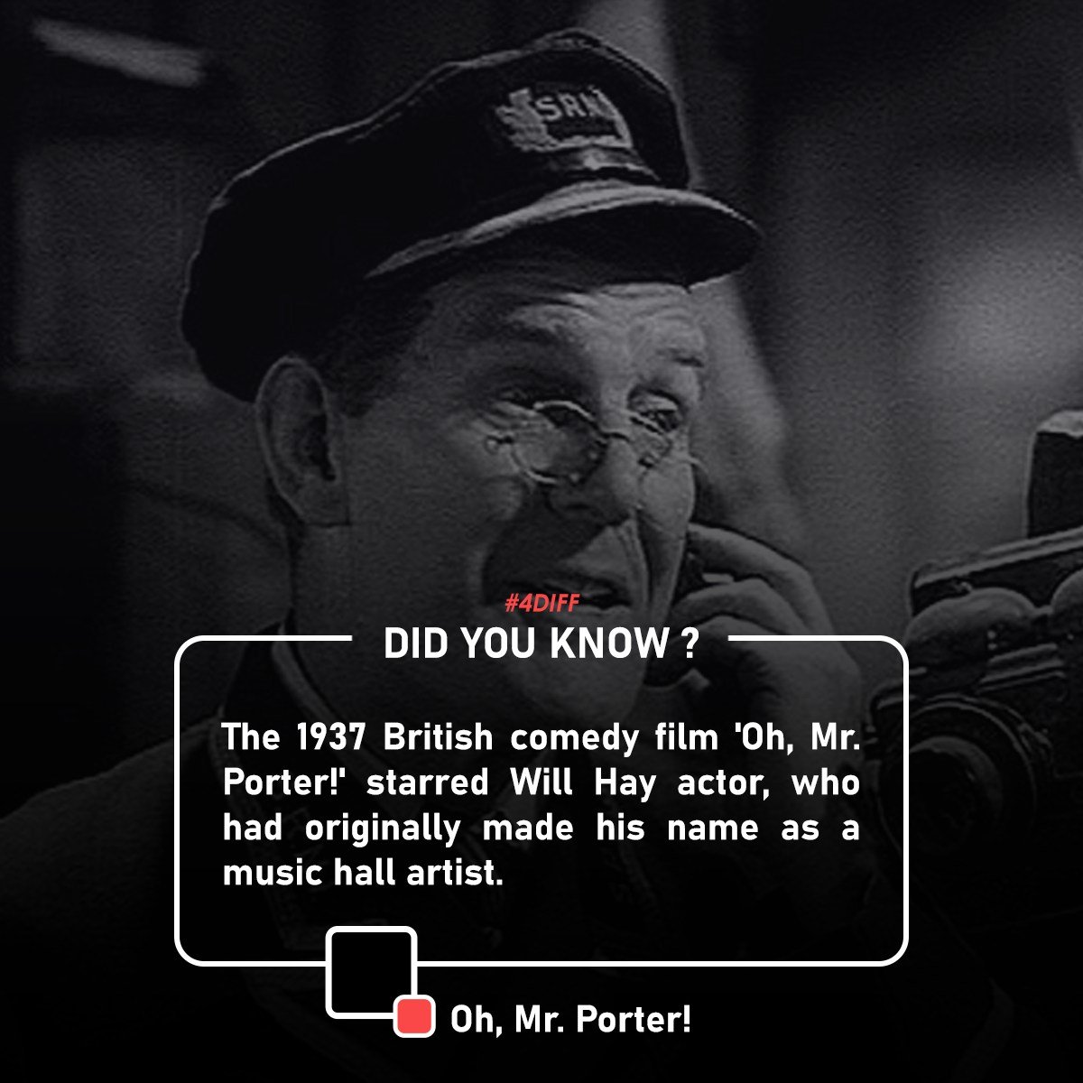 4D_FilmFest's tweet image. "The 1937 British comedy film 'Oh, Mr. Porter!' starred Will Hay actor, who had originally made his name as a music hall artist." – 'Oh, Mr. Porter!'

#Didyouknowthisinterestingfact #MovieTrivia #FDIFF #fdiff2026 @FilmFreeway