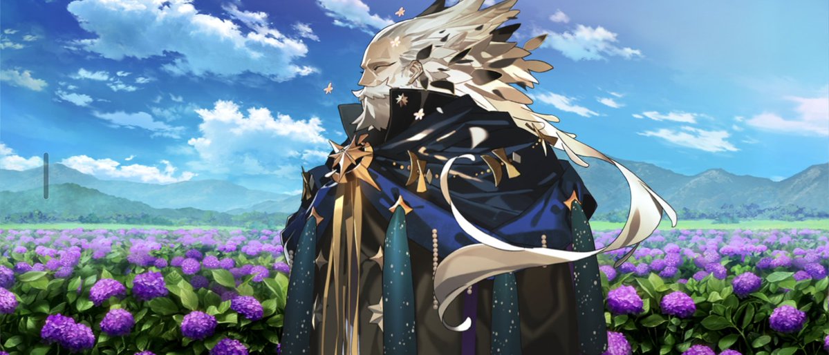 꽃밭에서 꽃 흩날리는 프톨 할배