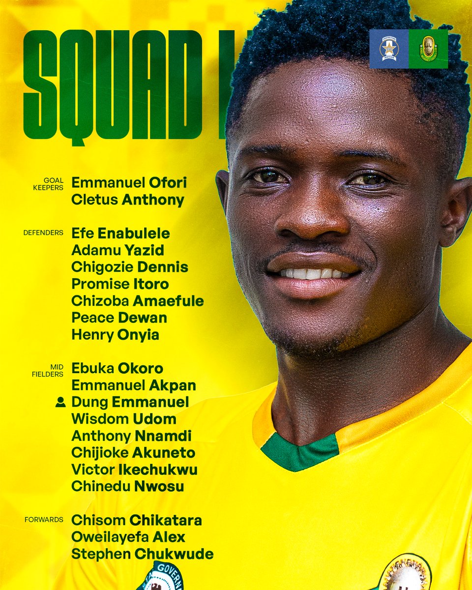 bendelinsurance's tweet photo. The squad selected for our away fixture against Shooting Stars.
Full focus, full commitment.
#NPFL #NPFL26 #BIFC https://t.co/MN24PtRdXp