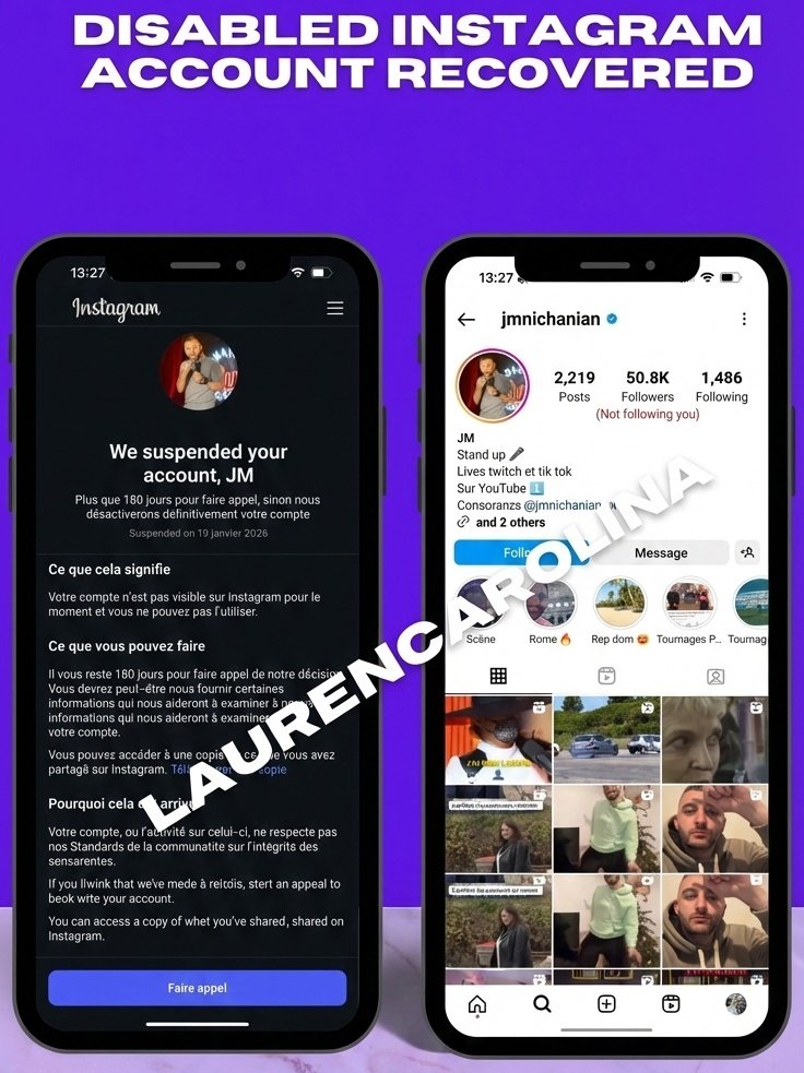 Another disabled instagram account successfully got recovered🎉

Type: Community standarts (False claim)