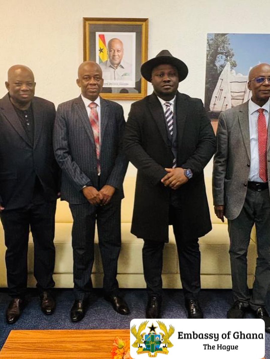 The Ashanti Regional Minister, DrAmoakohene, paid a courtesy call on Ghana’s Ambassador-Designate to the Netherlands, H.E. Eddison Agbenyegah, as part of his working visit to Europe. Discussions focused on investment, youth exchange and diaspora expertise for Ghana’s development.