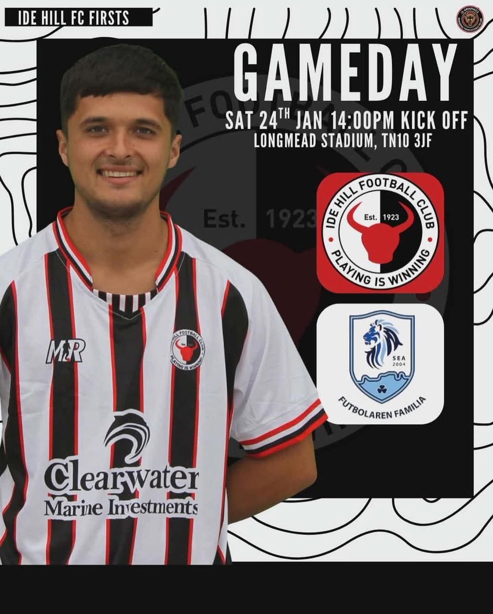 idehillfc's tweet image. Ladies and Gentlemen… It’s Matchday ⚽️

Boys are ready to go as we are back in league action 👊🏼⚫️⚪️

Ide Hill 🆚 South East Athletic
🗓️ Saturday 24th January 2026
⏰ 2.00pm KO
📍 Longmead Stadium, Tonbridge TN10 3JF
🏆 KCFL Division 1 West