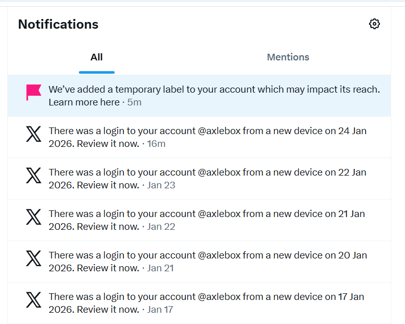 axlebox's tweet photo. Hi @XSupport @Safety @elonmusk 
Account: @axlebox 
You are engaging in defamation of character, and impacting my reputation, and generally making me feel bad about myself, i did nothing wrong, even accepted all Your cookies, and upgraded with new machine! https://t.co/6G4RJ0mRCA