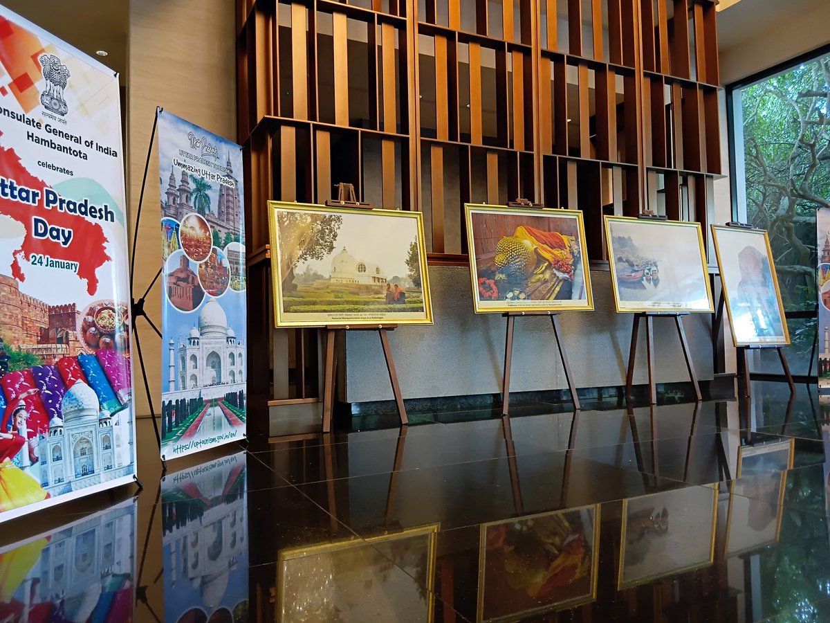 CgiHoc's tweet photo. #UPDay celebration in Southern Sri Lanka.
CGI Hambantota marked UP Day on 24 Jan 2026 with a vibrant Uttar Pradesh Photo Exhibition and a special Yoga Session at DoubleTree by Hilton, Weeravila. The exhibition will remain open till 26th January 2026. https://t.co/Y7eCkt3F5V