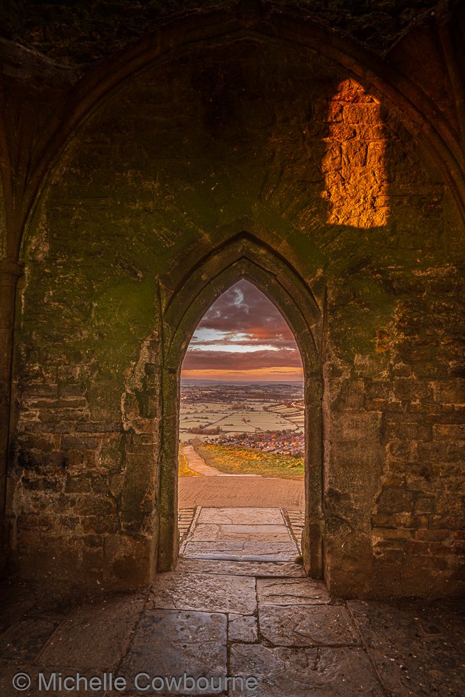 Glastomichelle's tweet photo. Archways of light. Taken in St Michael's tower on Glastonbury Tor. https://t.co/Pqy7UfIPlc