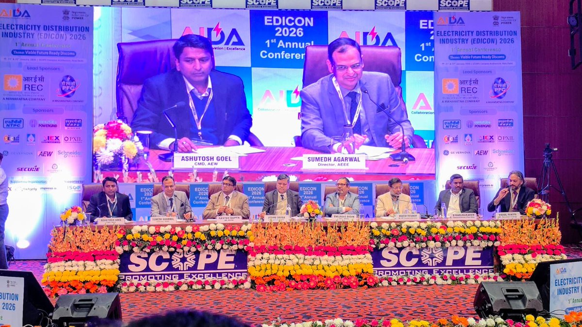 Electricalmirro's tweet photo. Smart meters are far more than billing tools. 
Speaking at EDICON 2026, Ashutosh Goel, CMD, @AEWLimited .

#SmartMetering #EDICON2026 #AlliedEngineering #SmartGrid #PowerDistribution #EnergyTransition #Discoms #DemandResponse #ElectricitySector https://t.co/yNJSAt8PIV