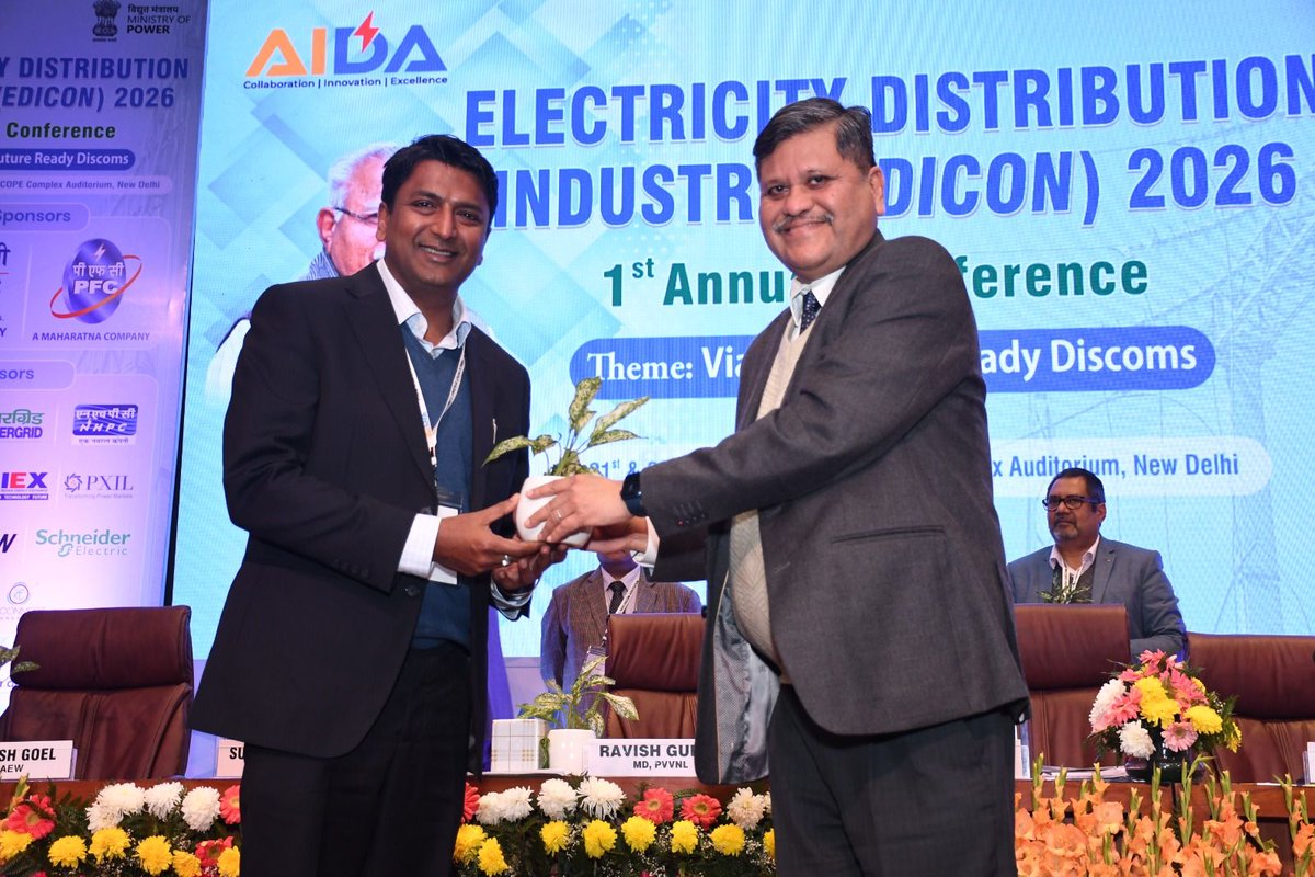 Electricalmirro's tweet photo. Smart meters are far more than billing tools. 
Speaking at EDICON 2026, Ashutosh Goel, CMD, @AEWLimited .

#SmartMetering #EDICON2026 #AlliedEngineering #SmartGrid #PowerDistribution #EnergyTransition #Discoms #DemandResponse #ElectricitySector https://t.co/yNJSAt8PIV