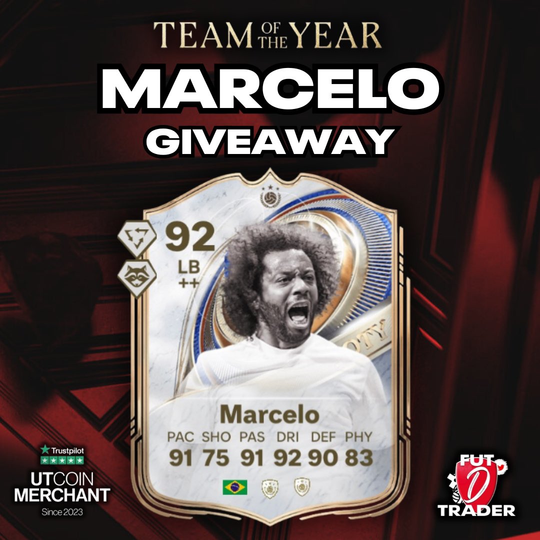🚨Who wants Marcelo for FREE?!

Our fourth TOTY giveaway is HERE👇

We’ll pay for ONE of you to COMPLETE the Marcelo SBC🔥

🔁 this post ✅
Follow me + <a href="/UTcoinMerchant/">UT COIN MERCHANT🕵️‍♂️Cheap & Safe EA FC 26 Coins</a> ✅

👑 Winner chosen soon 👑
