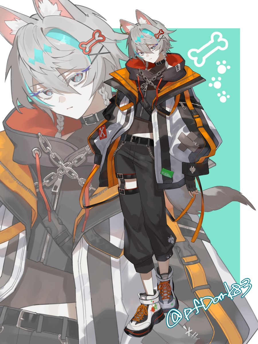 「惰犬さん( )の キャラデザ、立ち絵担当させていただきました公開めでたいよろしく」|ぽふやみ酸忙のイラスト