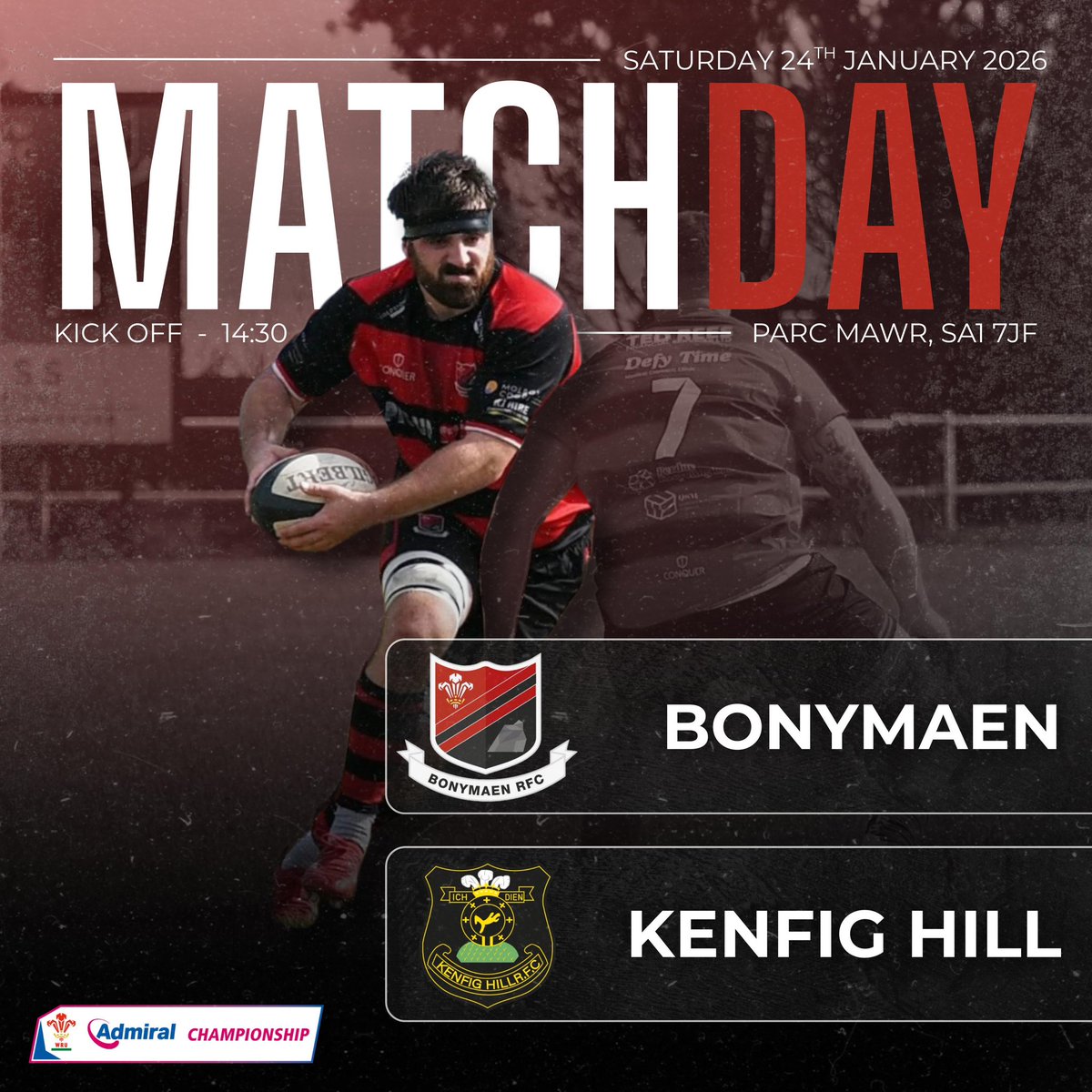 Bonymaenrugby's tweet photo. Match Day 🏉

📍Parc Mawr, SA1 7JF
⏰ 14:30
🆚 Kenfig Hill
🏆 Admiral Championship West

#UppaMaen #WRUcommunity https://t.co/nEsE72HTjn