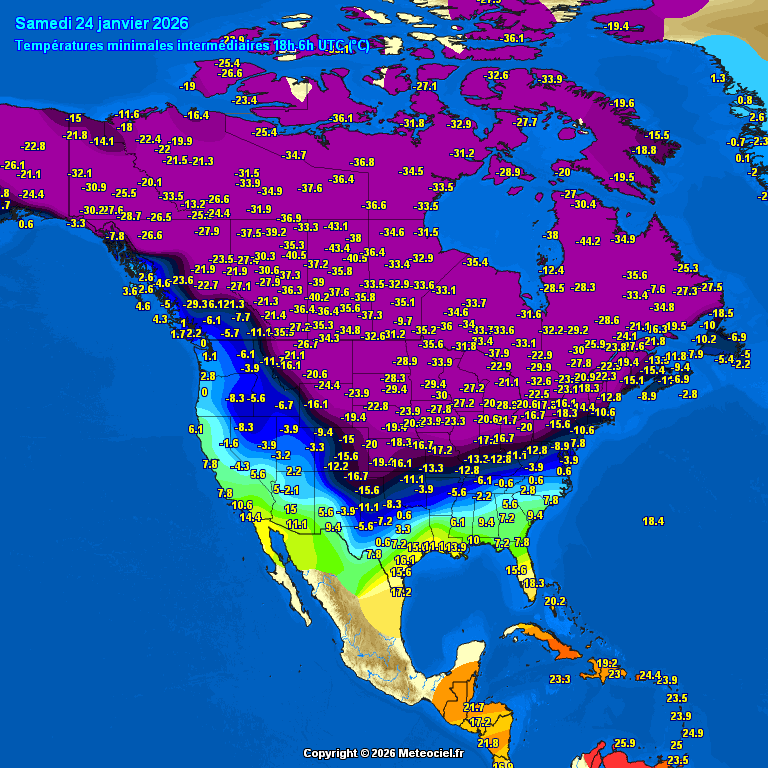 Noche de mantas fuertes en gran parte de Norteamérica.