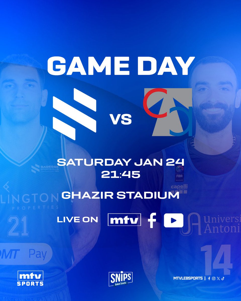 mtvlebsports's tweet image. Game night 🏀
@SagesseClubOfcl vs. Antonine 🕘 21:45 | 📍 Ghazir Stadium 
#mtvbasket #mtvsports #round15