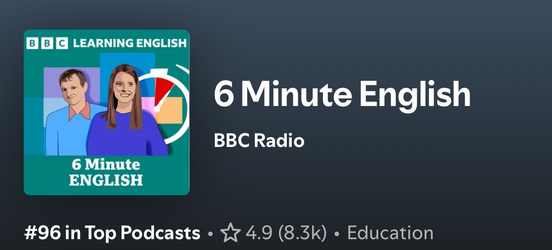 _____ley__'s tweet image. 英語が聴き取りやすく、私も楽しくて飽きず勉強になると感じたPodcast4選です
色々なアプリで聴ける物もあるので是非！

1.【6 Minute English】様々な試験にも役立つ題が豊富
2.【anything goes】身近な事柄を深く賢くお話
3.【Unhinged】YouTubeの雰囲気
4.【TED Talks Daily】専門性もあり知識向上