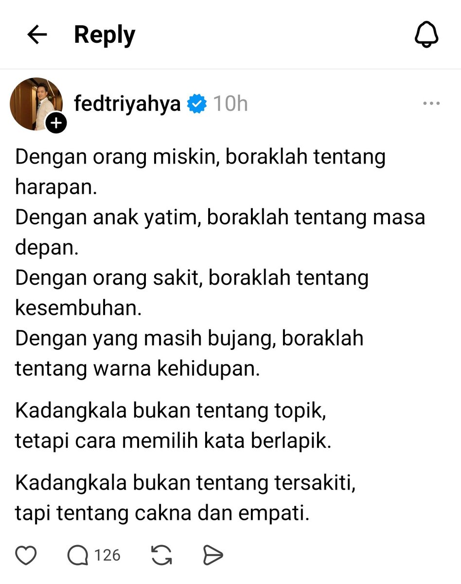 Setuju dengan <a href="/fedtriyahya/">Fedtri Yahya</a>. 💯