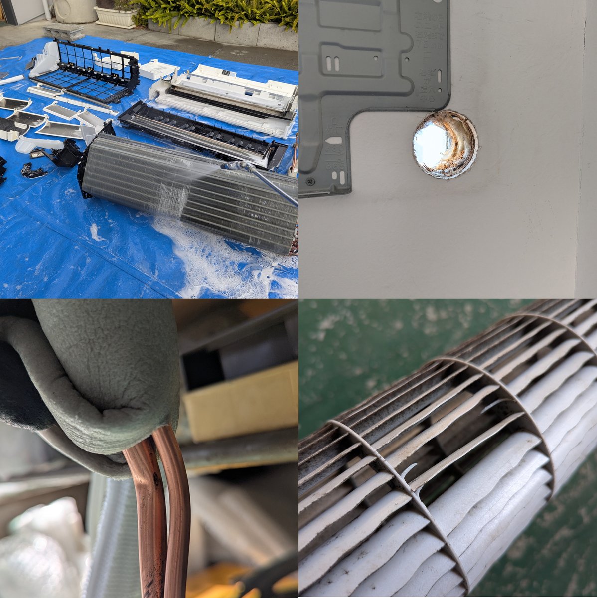 techabe's tweet image. Blog更新「日立白くまくんいろいろと問題ありのエアコン分解洗浄」→ 注意点をご理解いただいた上での量販店ご購入・取付けのエアコン分解洗浄です。
techabe.blogspot.com/2026/01/blog-p…
　
#エアコン分解洗浄 #エアコンクリーニング #一級冷凍空気調和機器施工技能士 #愛媛県 #松山市