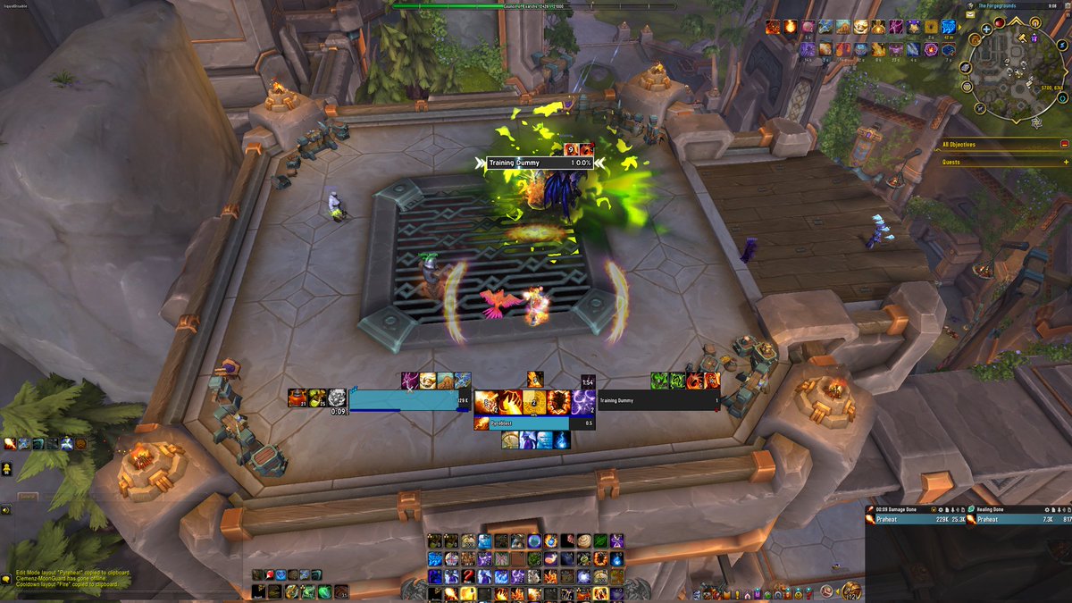 Preheatwow's tweet photo. I'm seeing a couple earnest replies to this, so I'll add that my real UI is (always) free. Addon list and import codes are in my discord: https://t.co/p9pauvIOIE https://t.co/V6Z5JLdkG4