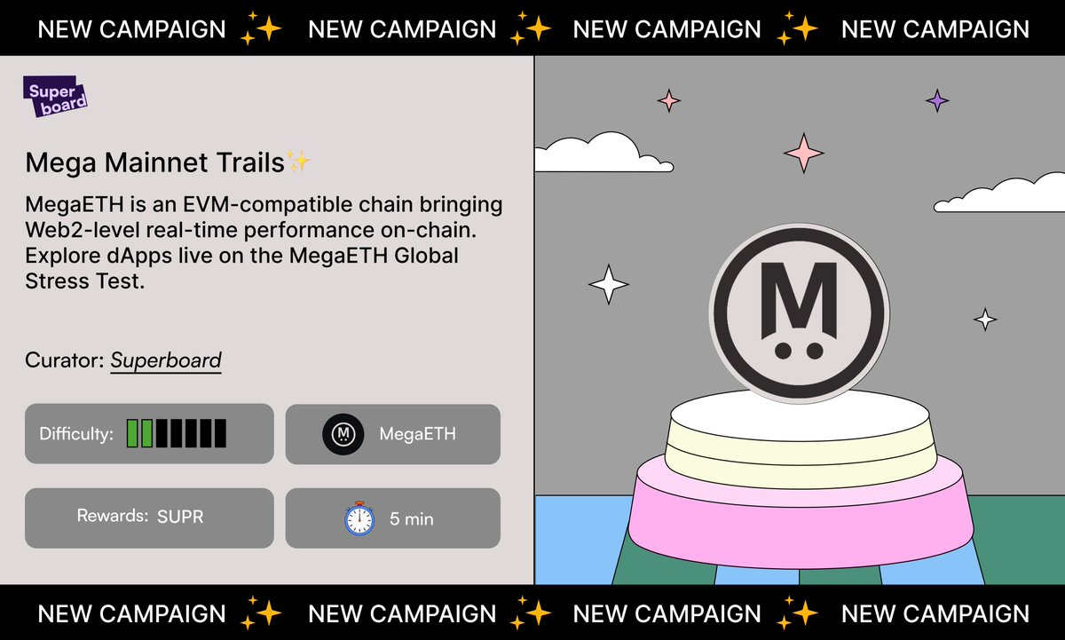 Experience Web2-level speed onchain as <a href="/megaeth/">MegaETH</a> runs its Global Stress Test ⚡

Dodge traffic in Crossy Fluffle 🐇, fight onchain in Stomp 👾, and smash CT legends for real payouts in Smasher 🔨

Don’t miss the Secret Game🦖

PS: Curated by Superboard, activation access only for