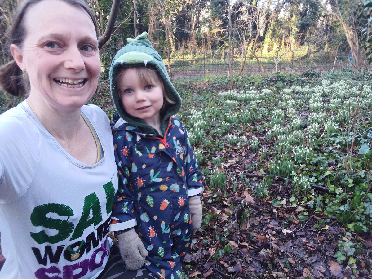 Parkrun felt a little harder than normal this morning after giving blood yesterday, but still great fun and we loved seeing the snowdrops afterwards!
Shame I'm still having to wear this t-shirt though 😕 
#SaveWomensSport