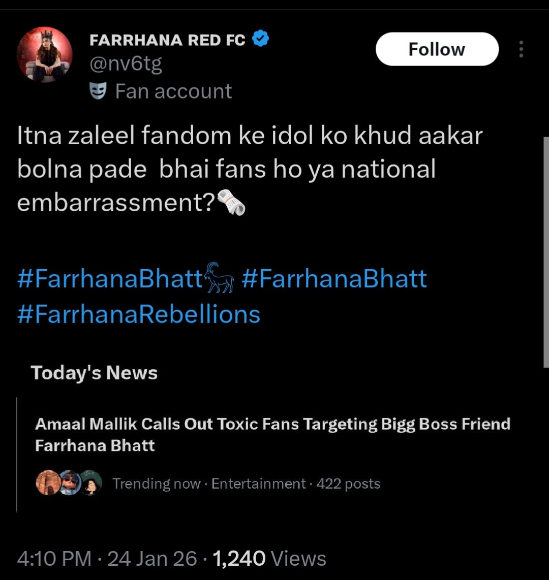 EXOVDAM's tweet image. Congratulations @AmaalMallik u successfully threw ur fandom under the truck &amp;amp; saved FB's fandom. 

That call out was totally unnecessary. That account hasn't said 1/10th of what FB fd say for u. 

#AmaalMallik