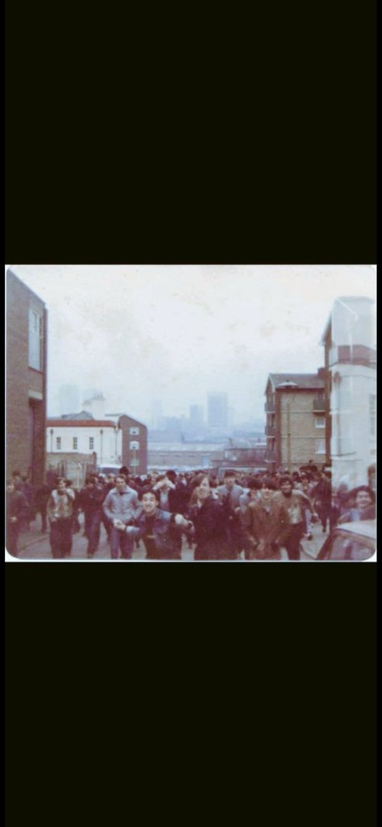 Villa leaving the Peacock pub (Highgate), on the way to Blues. 

Think the year is 82 (or maybe 84)
