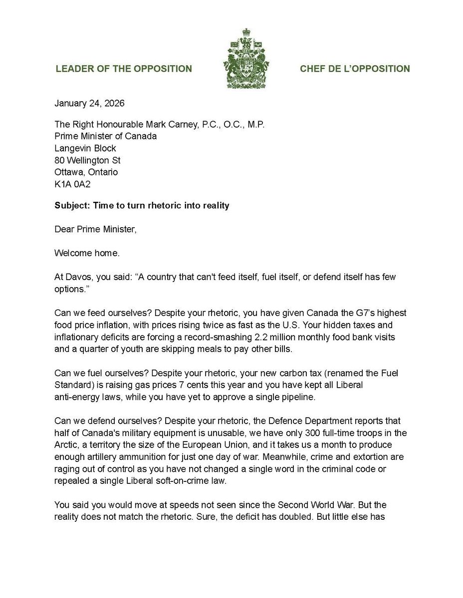 PierrePoilievre's tweet image. Prime Minister,

After nearly a year in office, it's time to move from rhetoric to results. 

To make Canada affordable &amp;amp; autonomous, safe &amp;amp; self-reliant.