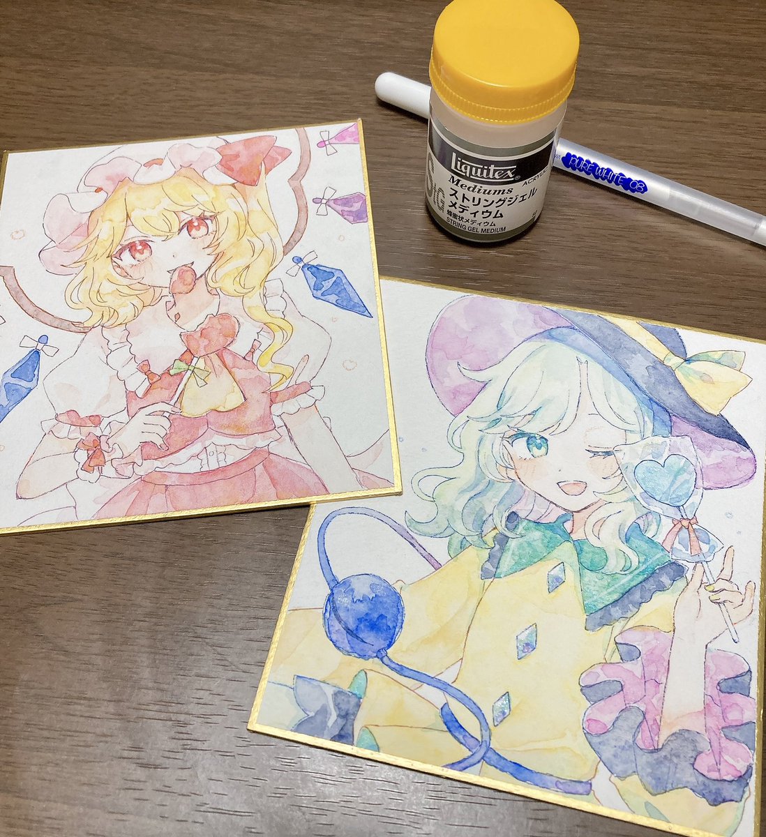 フランドール・スカーレット ,鍵山雛 ,古明地こいし 「ありがとうミニ絵と色紙」|もずくず🐘例大祭う34bのイラスト