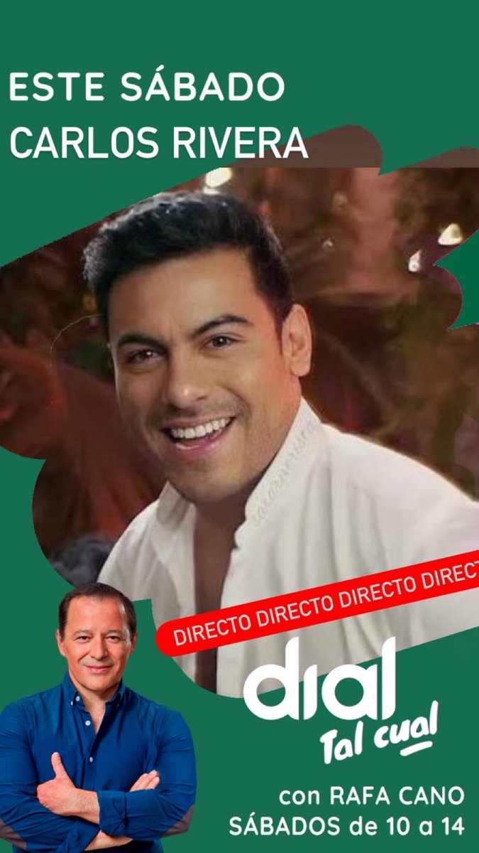 Sintoniza <a href="/Dialtalcual/">Dial Tal Cual</a> para escuchar a <a href="/_CarlosRivera/">Carlos Rivera</a> en Dial tal cual !!! 

#RiveristasOnline