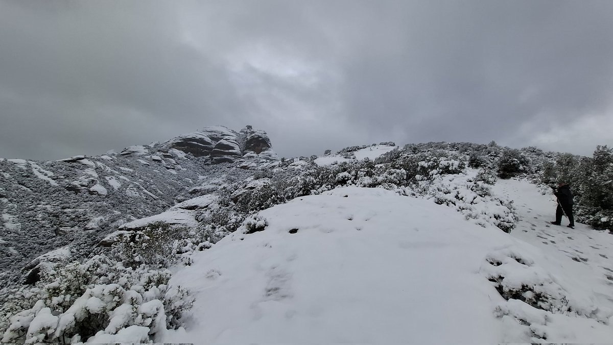 AbMontserrat's tweet photo. 📸 Us compartim algunes de les imatges que ens deixa la nevada d'avui a #Montserrat ❄️🙌🏼! https://t.co/O7vyF7FO2N