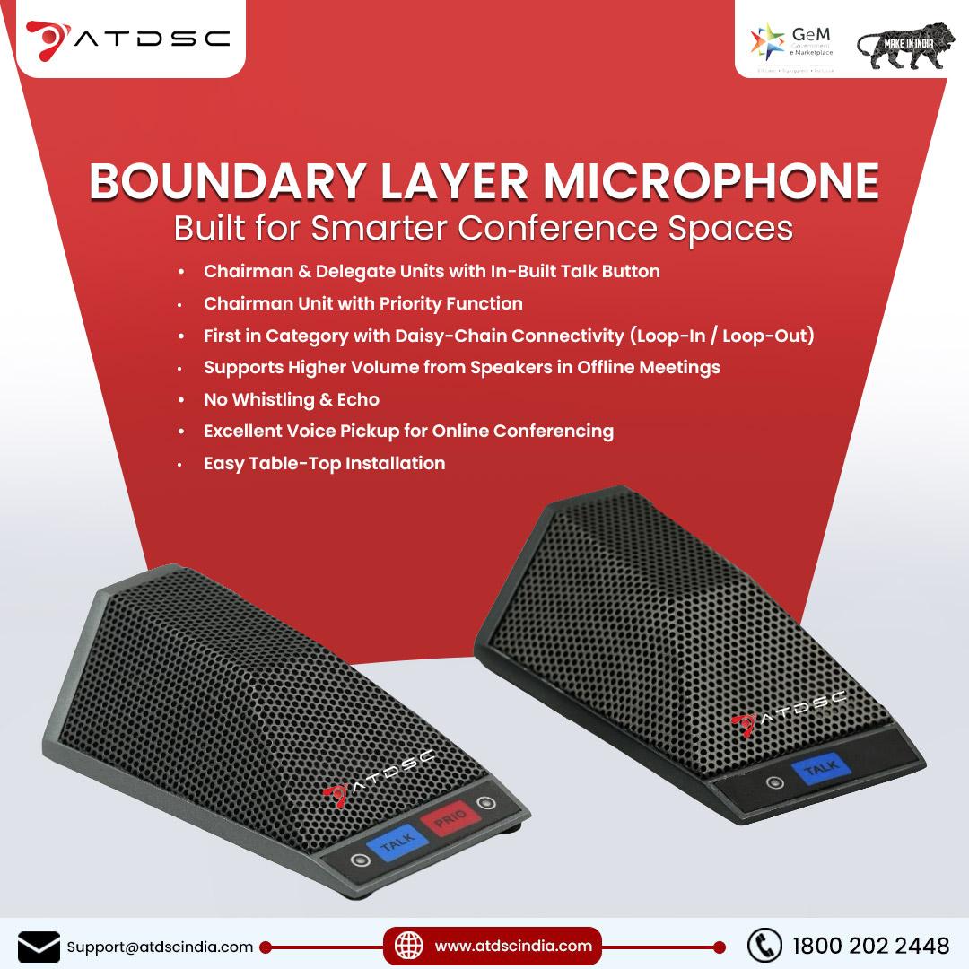 _atdsc's tweet photo. 🎤 Boundary Layer Microphone
Smarter meetings start with clearer sound.
Our Boundary Layer Microphones are designed for modern conference spaces.
#ATDSC #ConferenceAudio #BoundaryLayerMicrophone #SmartMeetings #AVSolutions #ClearSound #HybridMeetings #MakeInIndia #GeM https://t.co/zPYjVwBCtC