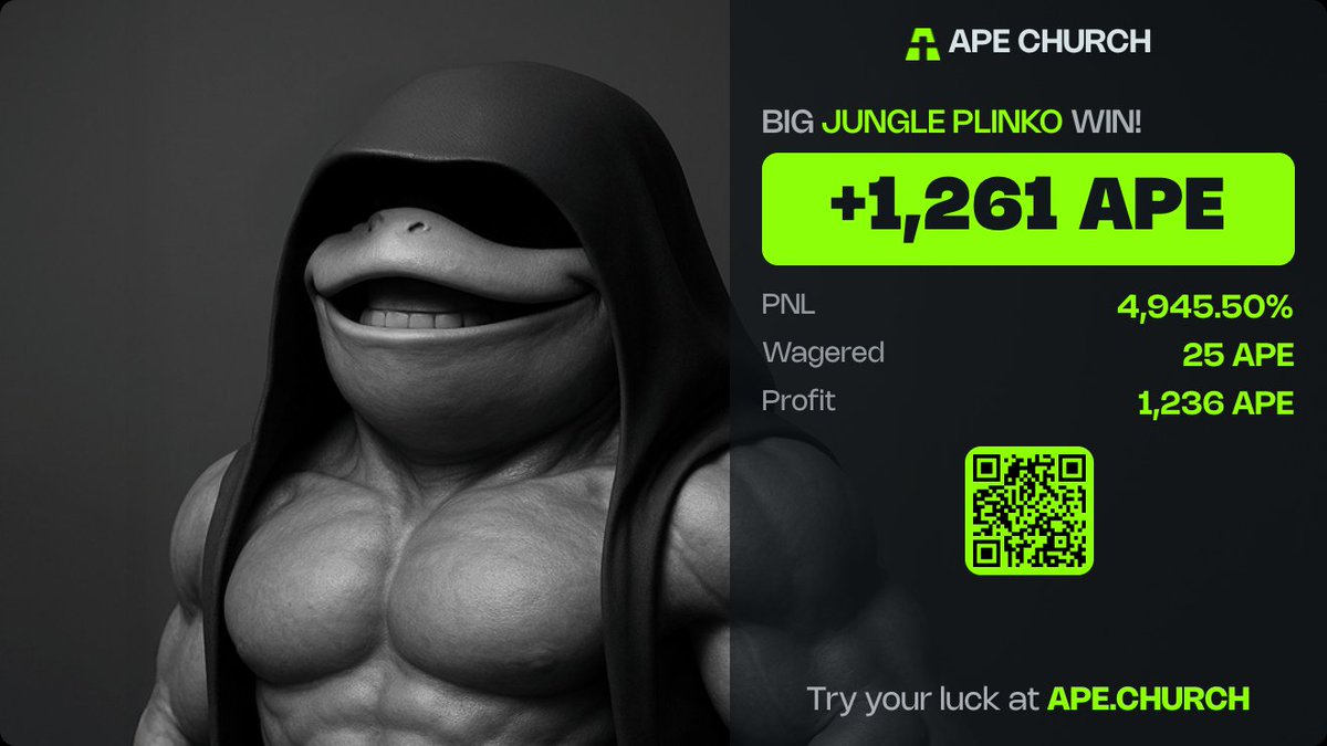 ASSASSN's tweet image. Check out this big Jungle Plinko win on ape.church! Look at this PnL: 
use my ref to play - ape.church/?ref=ASSASSN