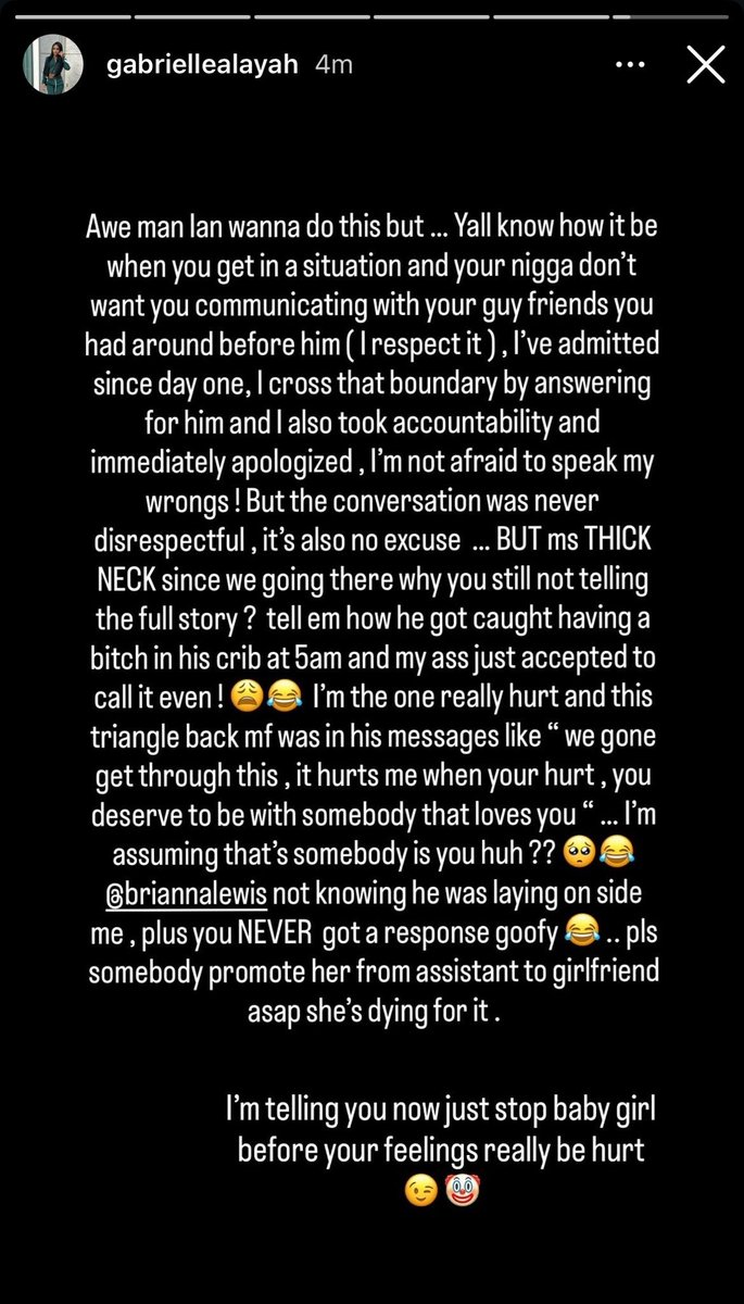 Kai Cenat’s ex, Gigi, exposes that Kai Cenat cheated on her, but says she stayed because he had already caught her talking to her guy friends behind his back first 👀😬

"...tell em how he got caught having a b*tch in his crib at 5AM and I just accepted to call it even..."