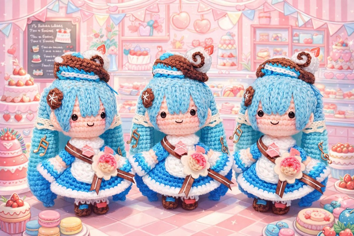 新作】 雪ミク2026（パティスリーちゃん）のあみぐるみができました