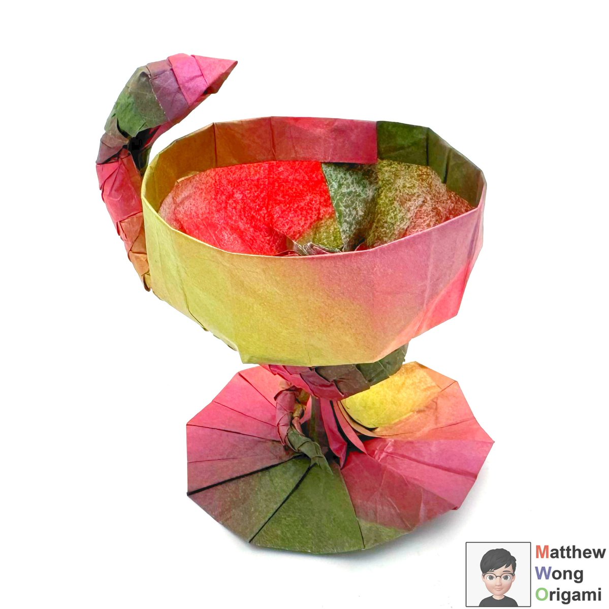 🍷⚕️
Bowl of Hygieia - Andrey Ermakov
Painted Wenzhou Pi Paper 45cm x 45cm 
.
#origami #摺紙 #折紙 #折纸 #折り紙 #おりがみ #paper #art #artist #paperart #origamiart #fold #paperfolding #craft #papercraft #gallery #photooftheday #artoftheday #ioio #ioiox #ioio2025