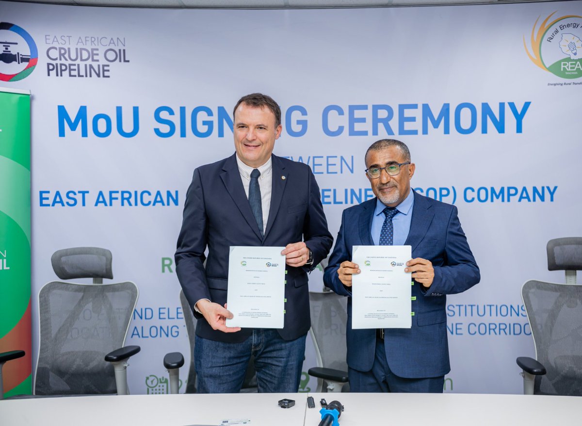 Today  EACOP has signed a memorandum of understanding with the Rural Energy Agency to implement its Hamlet Electrification Initiative as a result of its Socio-Economic investment/Corporate Social Responsibility (SEI/CRS) programme 
#EACOP