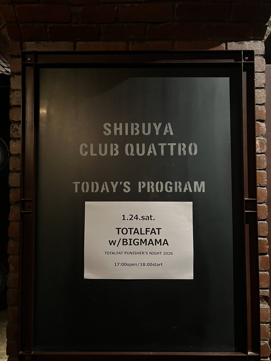 mhp1022's tweet image. TOTALFAT presents
“PUNISHER'S NIGHT 2026”
2026.1.24 @渋谷CLUB QUATTRO
w/BIGMAMA
TOTALFAT セトリ #パニシャ