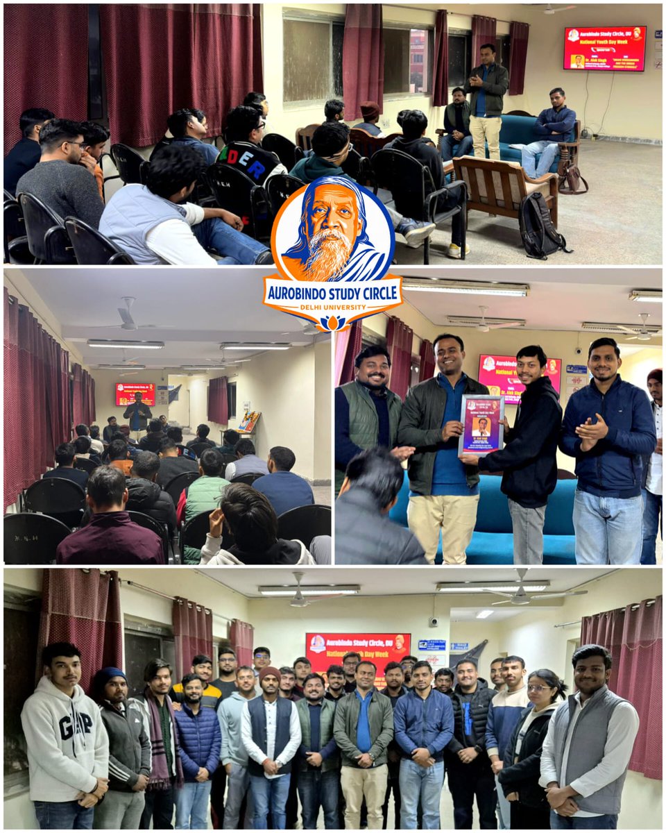 DUABVP's tweet photo. @DUABVP द्वारा संचालित अरबिंदो स्टडी सर्किल द्वारा युवा पखवाड़ा के अंतर्गत 15/01/26 को मानसरोवर छात्रावास में 'स्वामी विवेकानन्द एवं स्वतंत्रता आंदोलन' विषयक परिचर्चा का आयोजन किया गया। परिचर्चा में मुख्य वक्ता के रूप में SHoDH के अखिल भारतीय प्रमुख  डॉ. आलोक सिंह जी उपस्थित रहे। https://t.co/owHnx2eZob