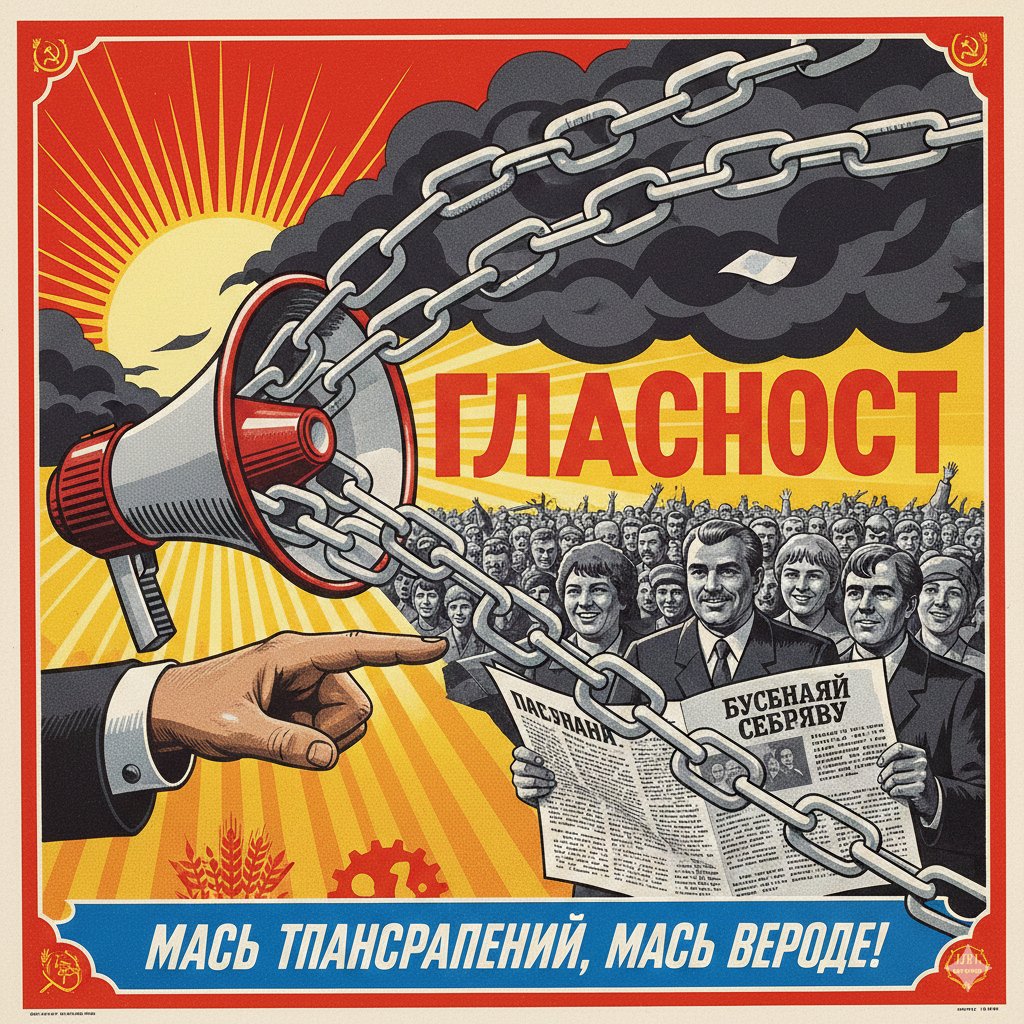 5Poder2's tweet image. A Glasnost (em russo, "transparência") foi uma política de abertura política e social implementada por Mikhail Gorbachev na União Soviética durante a segunda metade da década de 1980. Ela foi o pilar social que acompanhou a Perestroika (reestruturação econômica).