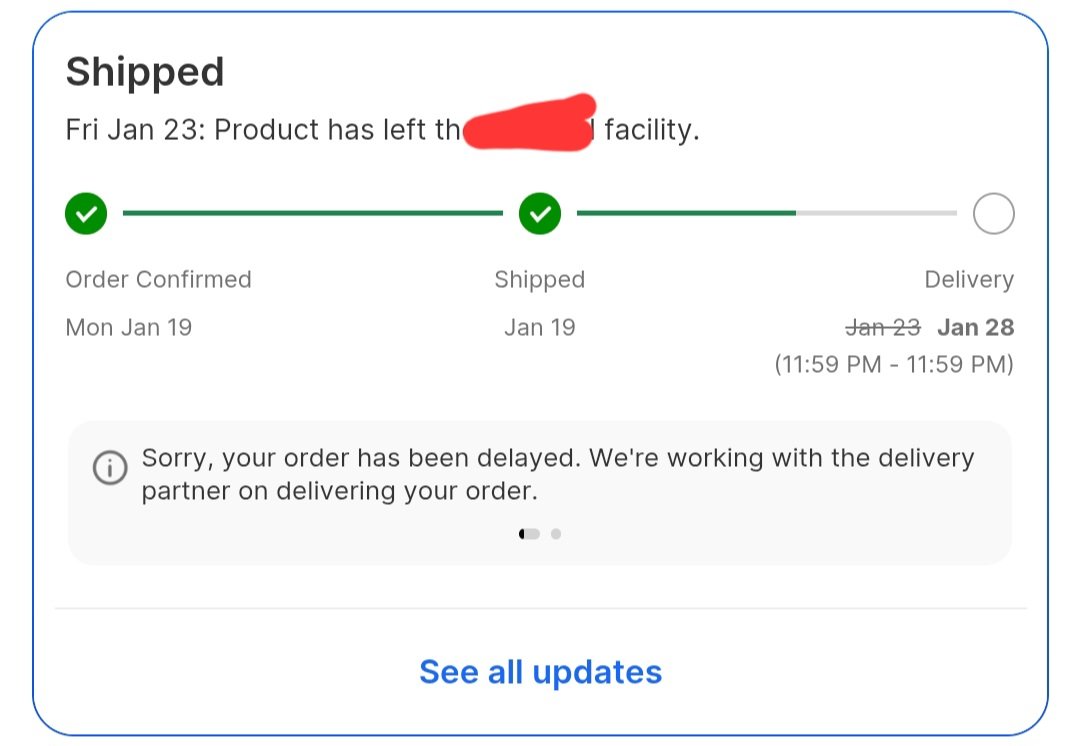 ariasherrockx's tweet photo. . @Flipkart @flipkartsupport The order has reached final delivery station and is sitting there since yesterday morning 4 AM.

No delivery attempt has been made so far and the delivery date os not pushed forward to 5 more days.

PATHETIC

#FlipkartFraud #FlipkartSucks https://t.co/hLDiPDLeVx