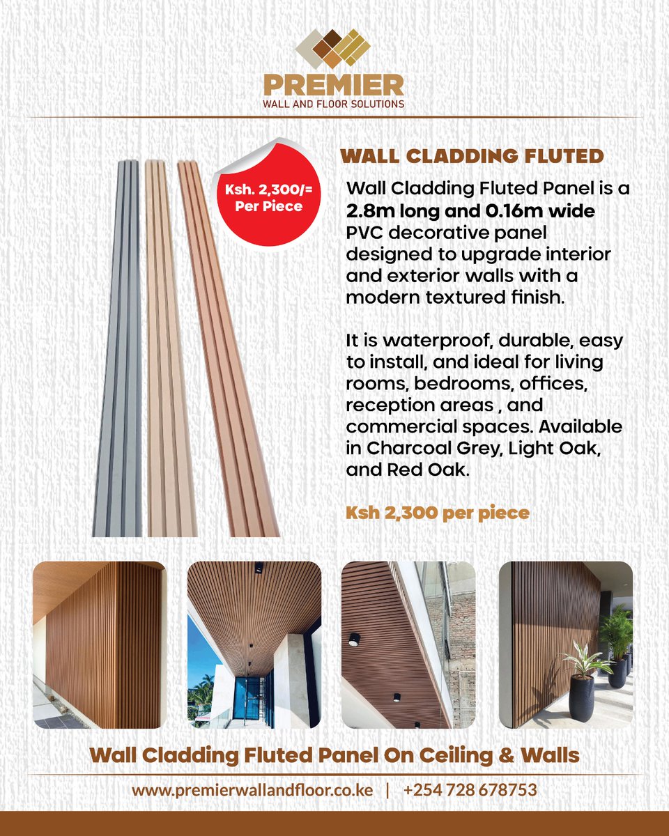 Pwallandfloor's tweet photo. WPC Wall Cladding Fluted Panels create depth and character with clean vertical lines. Weather resistant, low maintenance, and suitable for both interior and exterior walls. A strong choice for modern feature walls.
#wpccladding #flutedwallcladding #wallcladdingdesign #exteriorfinishes #premierwallandfloorsolutions