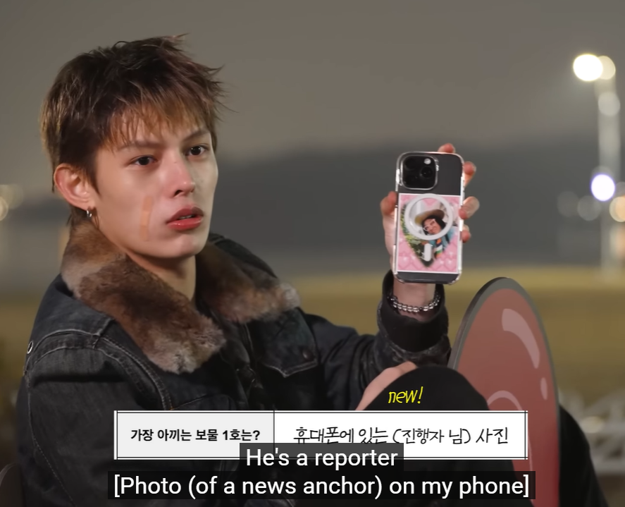 mrtinkitty's tweet image. james most treasured item rn is the photo of the news reporter on his phone ???😭😭