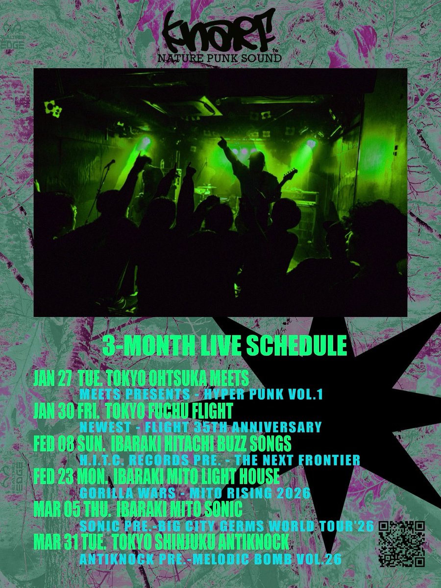 💥3-MONTH LIVE SCHEDULE💥
We’re announcing our live schedule from 
January to March.
See you at the live house.

Reservations via DM or email.

✉️ BACKTOTHEKNARF@gmail.com
