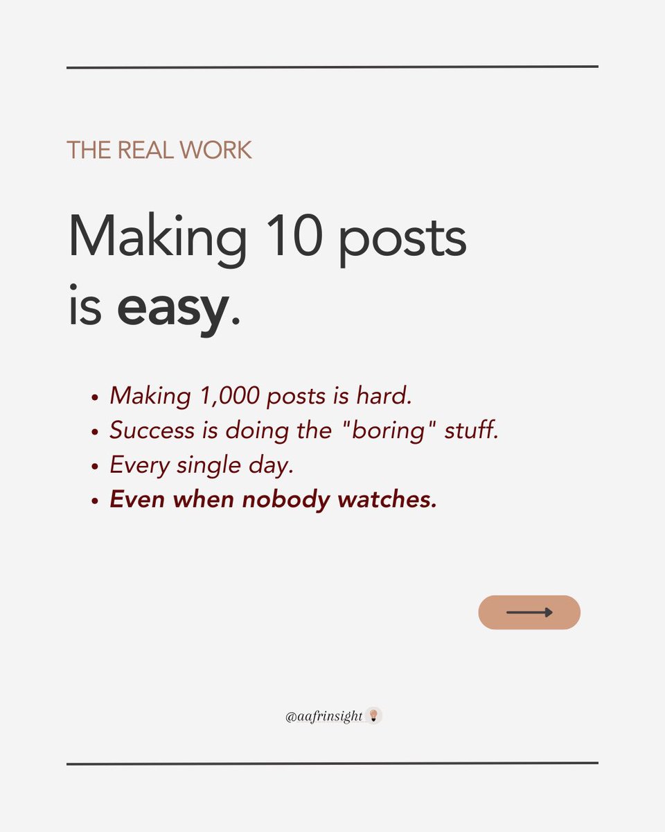 AafrInsight's tweet photo. Part 2/2:
1. The viewer is the boss, not the algorithm.
2. Success is doing the "boring" work daily.
Stop chasing hacks. Start building a brand. 🚀
#ContentStrategy #Growth https://t.co/9TcNiyppm5