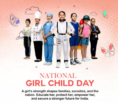 India Celebrates National Girl Child Day with Unity on Empowerment

#NationalGirlChildDay, observed annually since 2008.