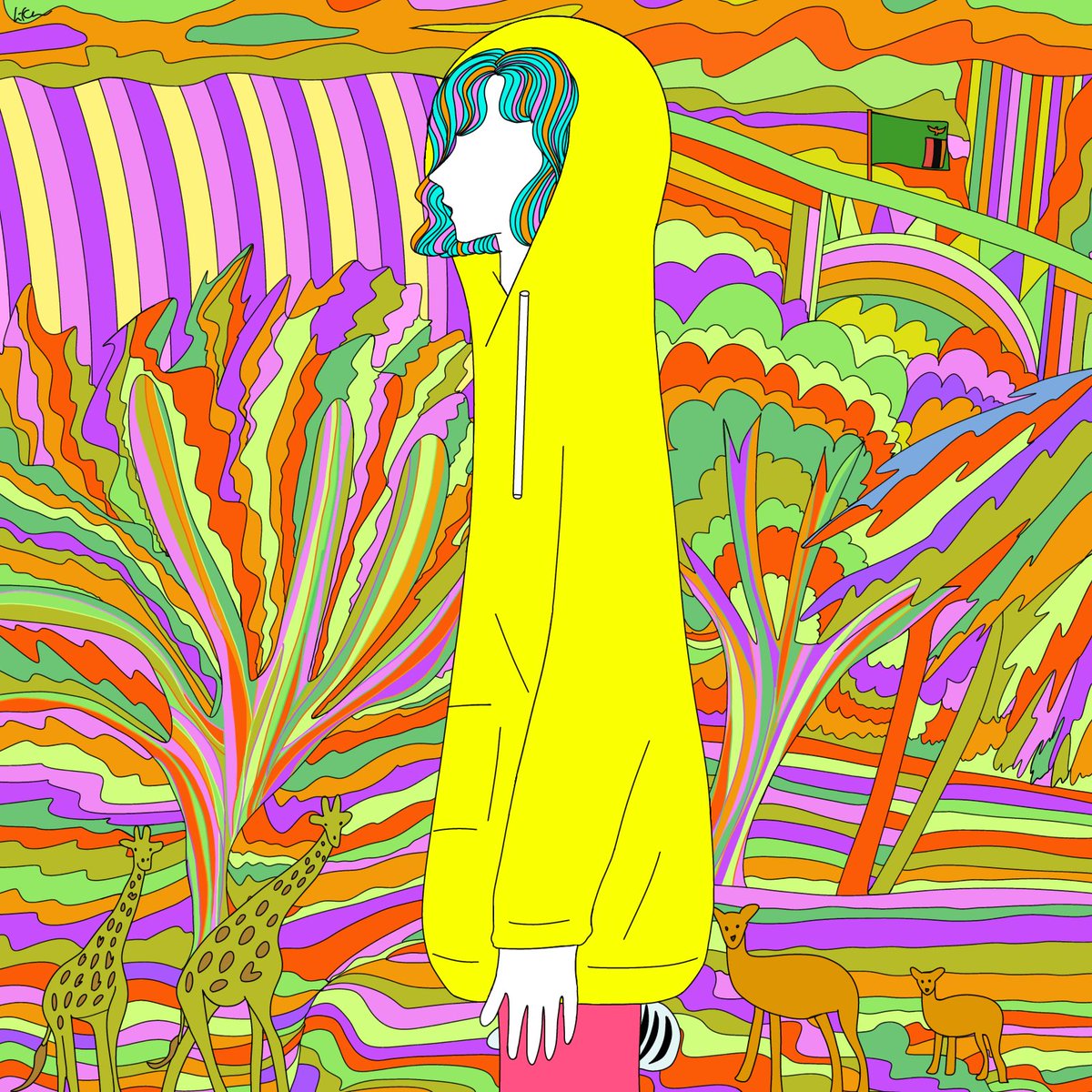 たまには線を黒ではなくて、時々カラフルにしてみた結果こうなりました！🌈

#絵描きさんと繋がりたい  
#冬の創作クラスタフォロー祭り #イラスト #絵柄が好みって人にフォローされたい